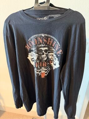 Moon Shine Spirit Black Long-Sleeve Graphic Tee